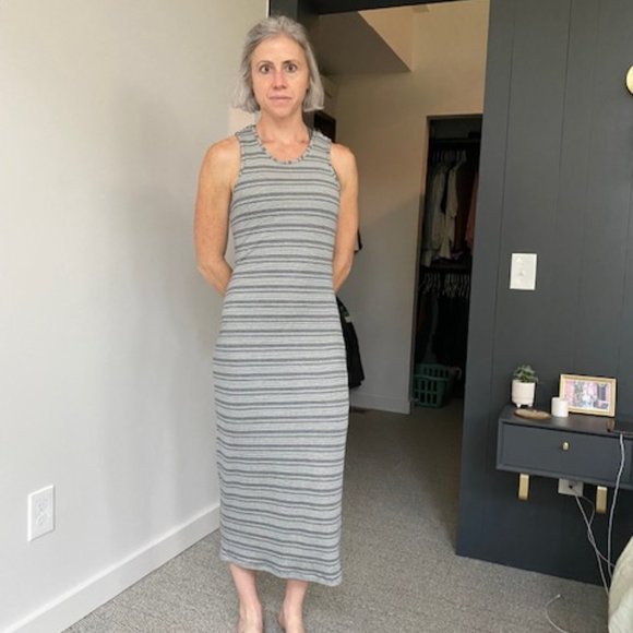 Marine Layer Lexi Rib Daytime black & white dress - Picture 2 of 5